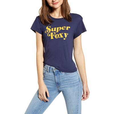 Wildfox Super Foxy No9 Graphic Tee, Blue