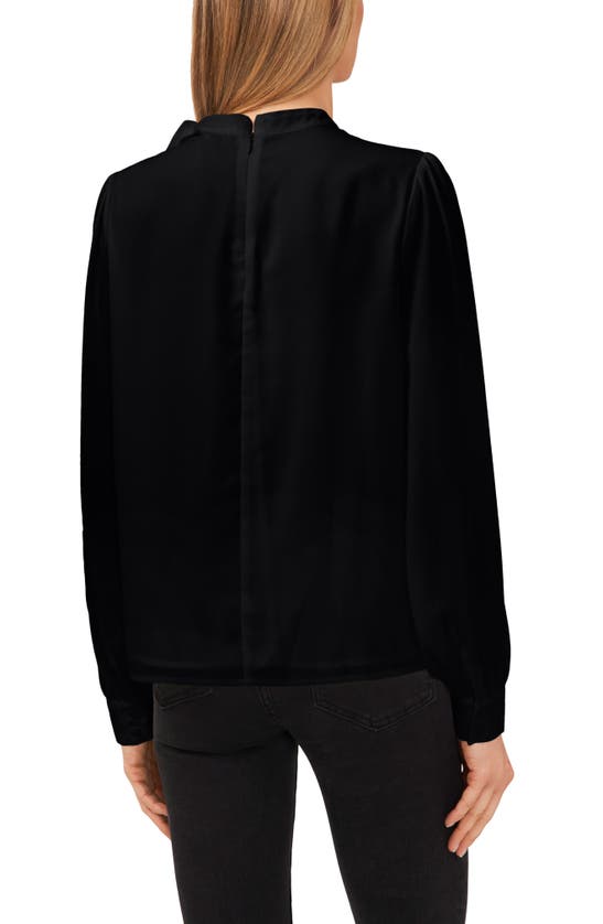 Cece Tie Neck Blouse In Rich Black