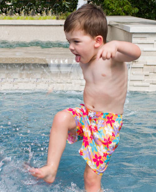 Ruggedbutts Baby Boys Upf50+ Swim Trunks In Endless Summer Floral