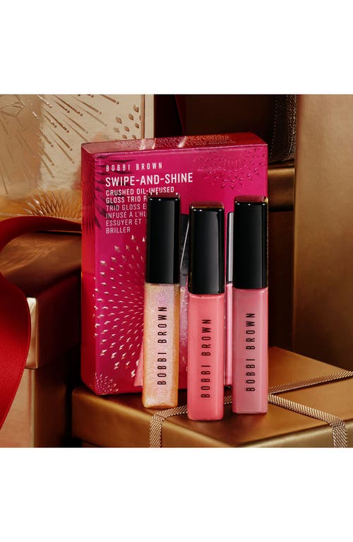 Shop Bobbi Brown Crushed Oil Infused Hydrating Lip Gloss Trio Holiday Gift Set $66 Value In Pink