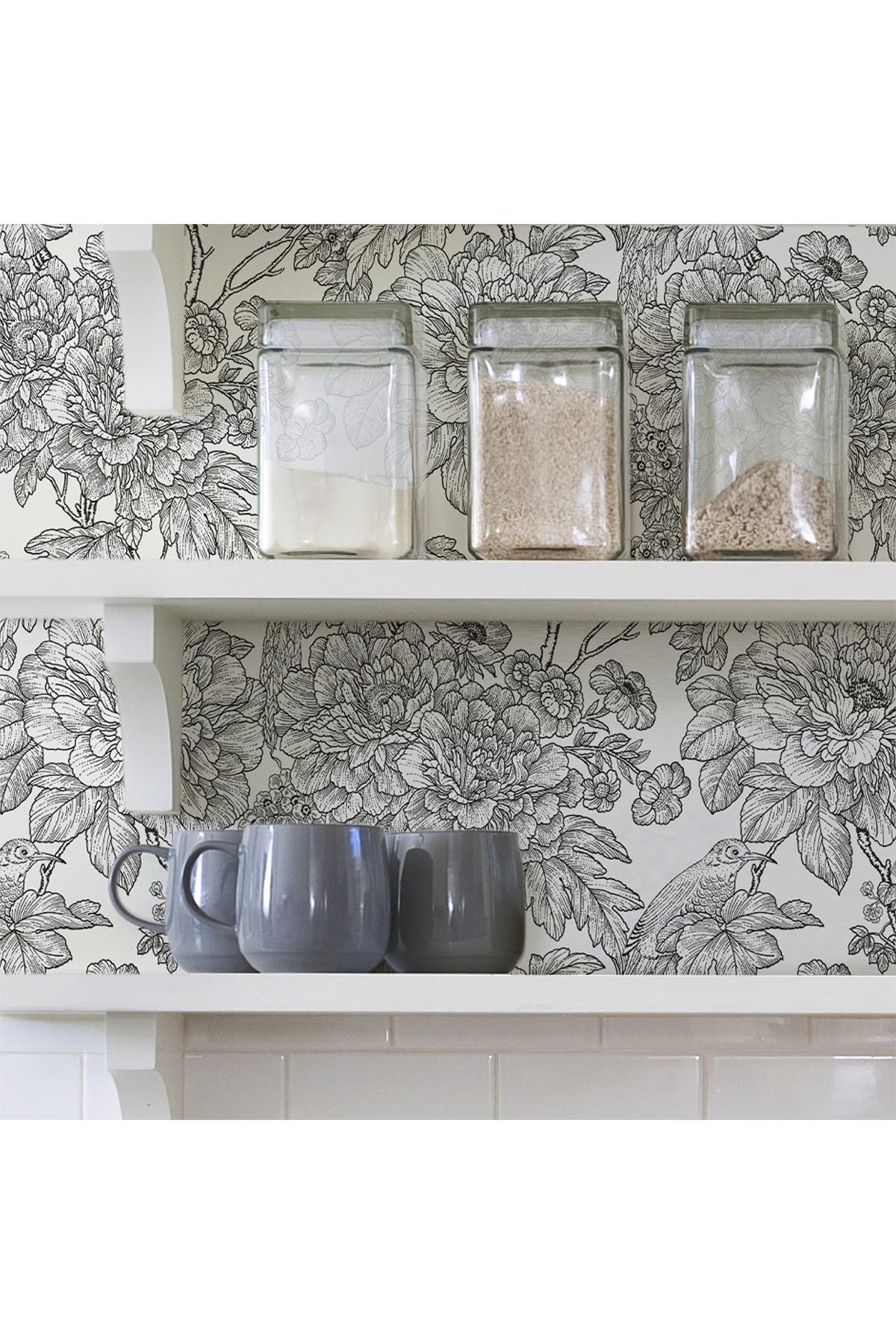 stick on wallpaper on Wallpops Black White Sudbury Peel Stick Wallpaper Nordstrom Rack