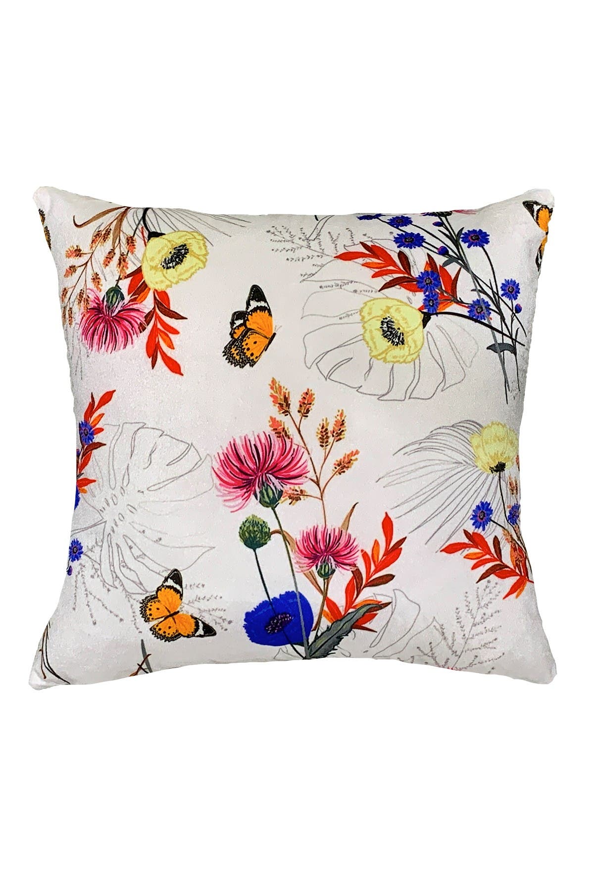 Nobia Floral And Butterfly Pillow In Multi