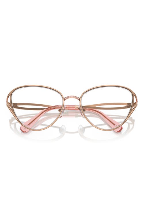 Swarovski 57mm Cat Eye Optical Glasses In Rose Gold
