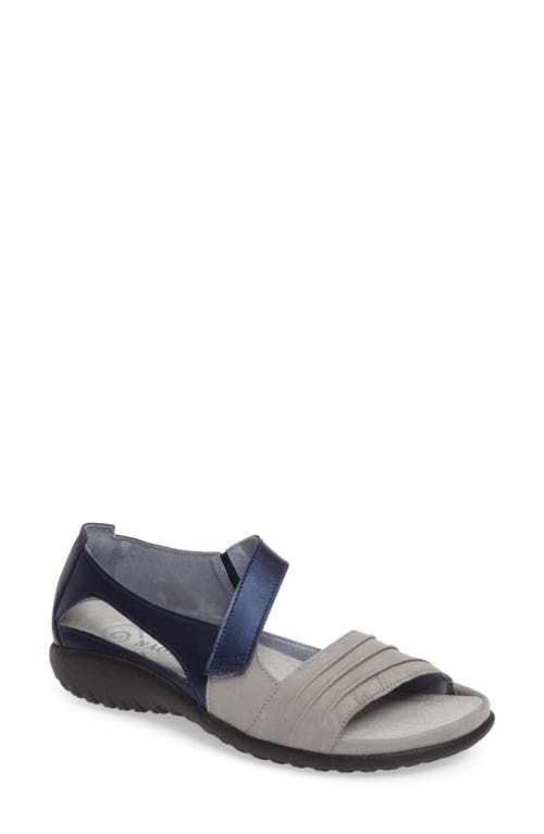 'Papaki' Sandal in Grey/Blue Nubuck Leather