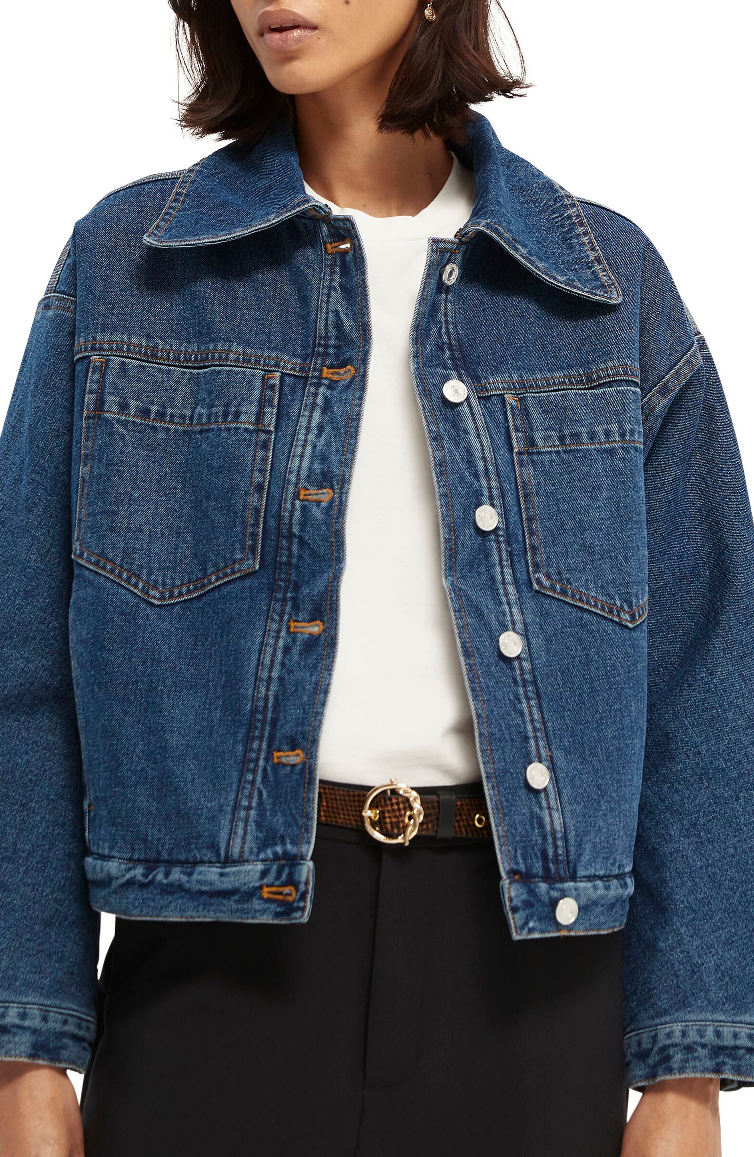 faux shearling denim trucker jacket