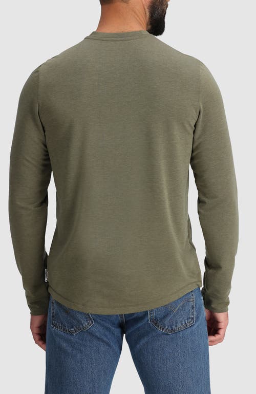 Shop Outdoor Research Aberdeen Long Sleeve Pocket Henley In Ranger Green Heather