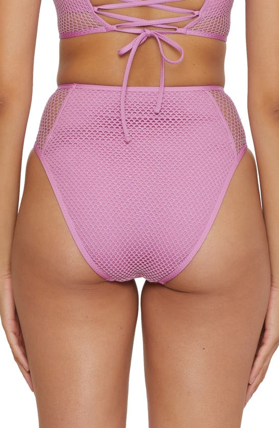 Becca Network Cutout High Waist Bikini Bottoms In Malva