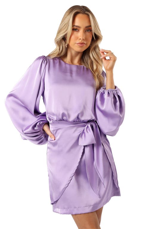 Petal And Pup Petal & Pup Emillia Balloon Sleeve Satin Minidress In Purple