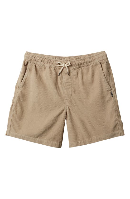 Shop Quiksilver Taxer Corduroy Drawstring Shorts In Plaza Taupe