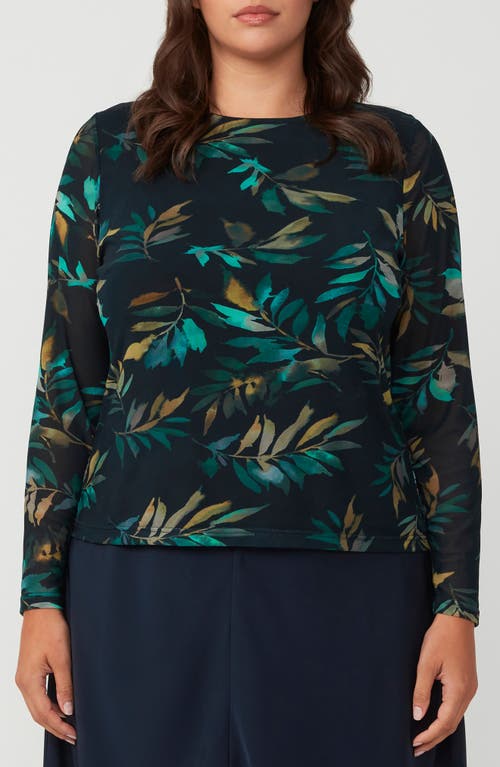 Estelle Foliage Whisper Top in Green Print 