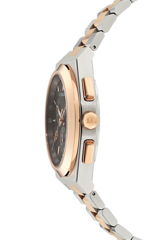 Shop Ferragamo Vega Upper East Bracelet Chronograph Watch, 42mm In Two Tone