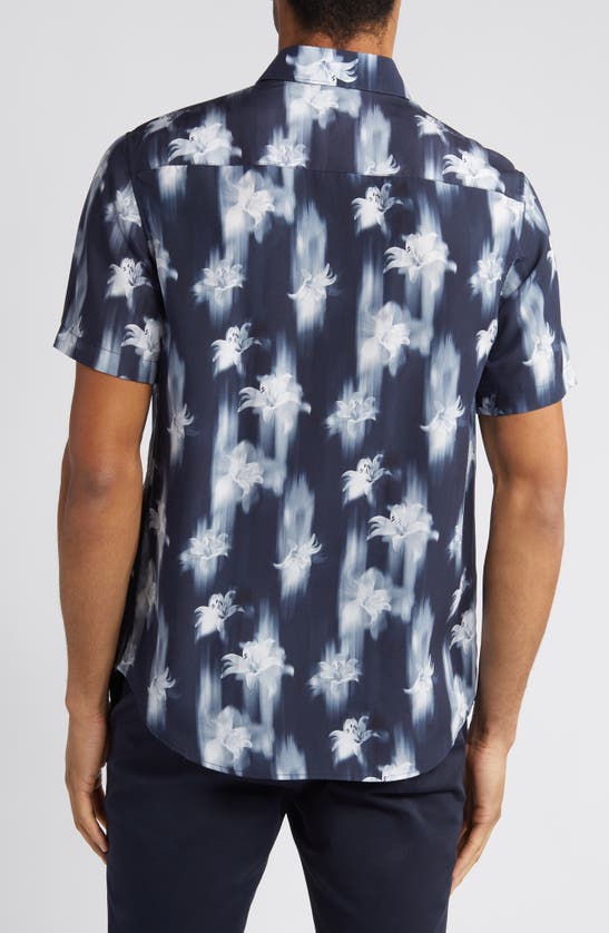 BUGATCHI BUGATCHI ORSON FLORAL SHORT SLEEVE BUTTON-UP SHIRT 