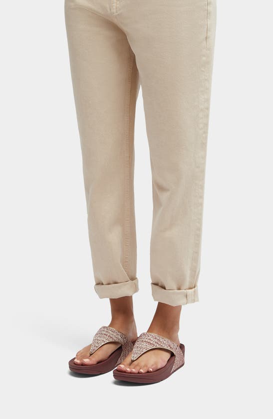 Shop Fitflop Lulu Shimmerweave Flip Flop In Clay Brown