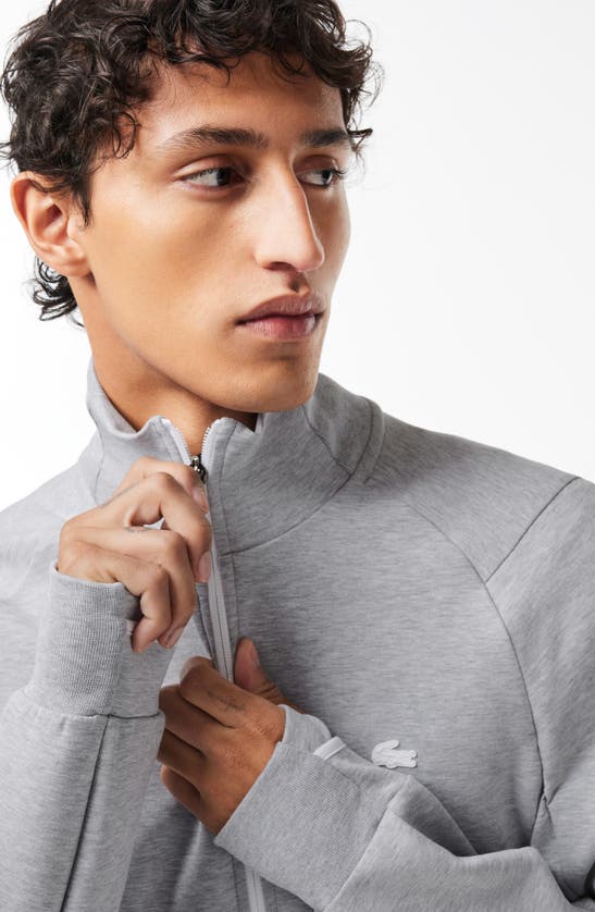 Lacoste Zip-up Jacket In Argent Chine