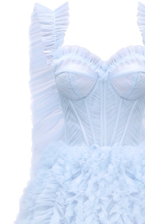 MILLA MILLA LIGHT BLUE ALL RUFFLED UP EVENING FLUFFY DRESS