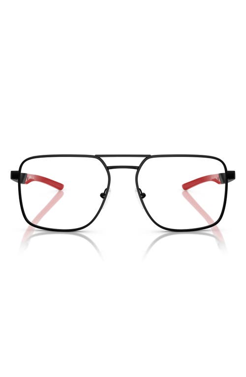 Scuderia Ferrari 56mm Square Optical Glasses In Matte Black