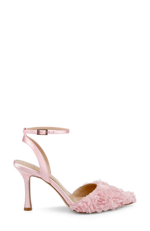 Jewel Badgley Mischka Shannon Pointed Toe Ankle Strap Pump In Pink/pink