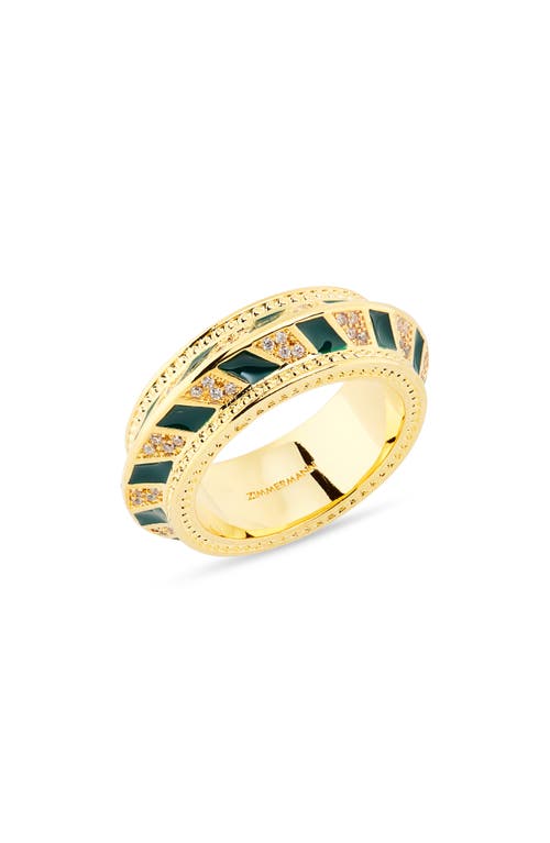 Zimmermann Zimmemorabilia Band Ring In Gold/green