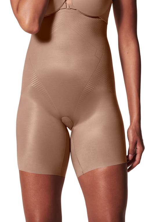 SPANX® SPANX Thinstincts 2.0 High Waist Mid Thigh Shorts in Cafe Au Lait