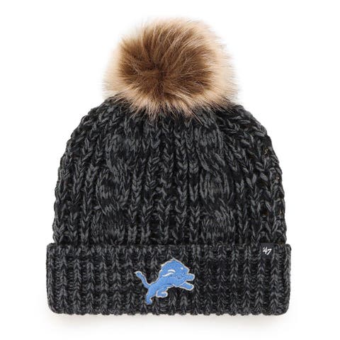 Men's New Era Heather Gray Detroit Lions Cuffed Knit Hat with Pom