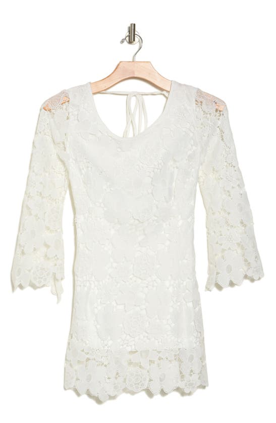 Shop Wishlist Lace Long Sleeve Dress In Zdnu-white