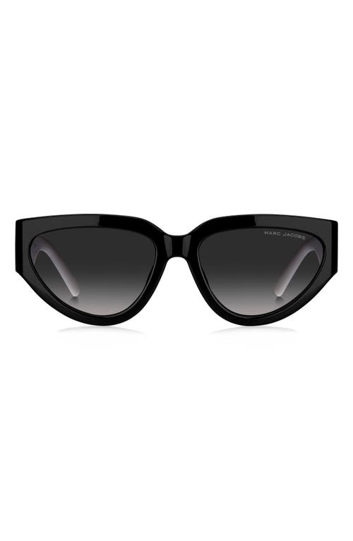 Marc Jacobs 57mm Cat Eye Sunglasses in Black Whte Grey Shaded