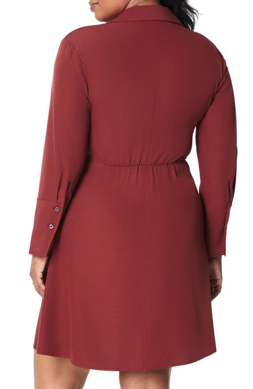 Shop Spanx ® Long Sleeve Crepe Dress In Moroccan Red