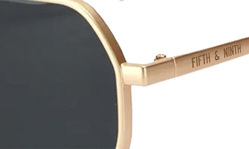 Fifth & Ninth Nola 58mm Polarized Aviator Sunglasses In Black/gold