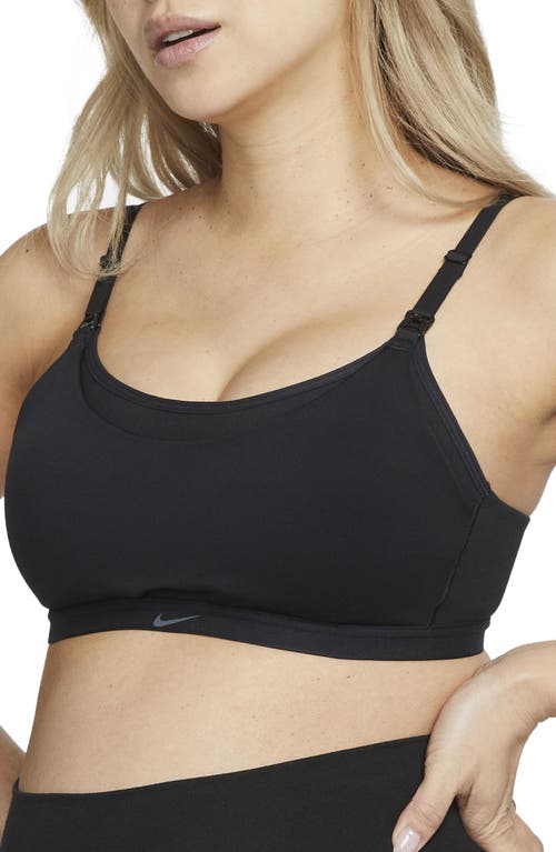 Nike Alate Dri-FIT Nursing/Maternity Sports Bra in Black/Cool Grey at Nordstrom, Size X-Small