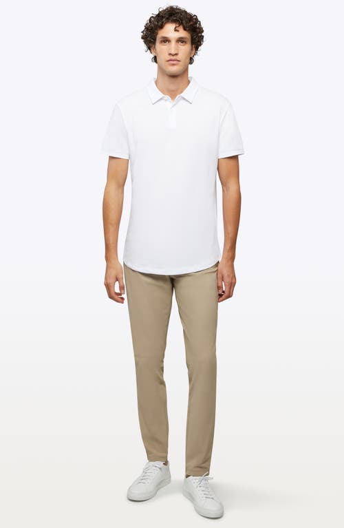 Cuts Trim Fit Cotton Blend Polo In White