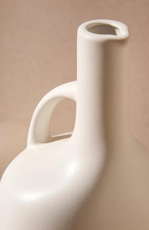 Gharyan Stoneware Olive Oil Bottle Canard In White