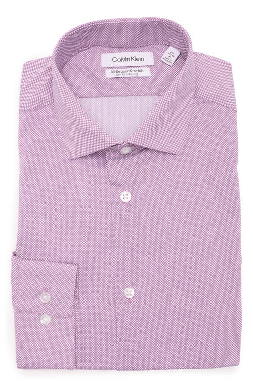 CALVIN KLEIN CALVIN KLEIN GEOMETRIC ALL-SEASON STRETCH LONG SLEEVE SLIM FIT DRESS SHIRT
