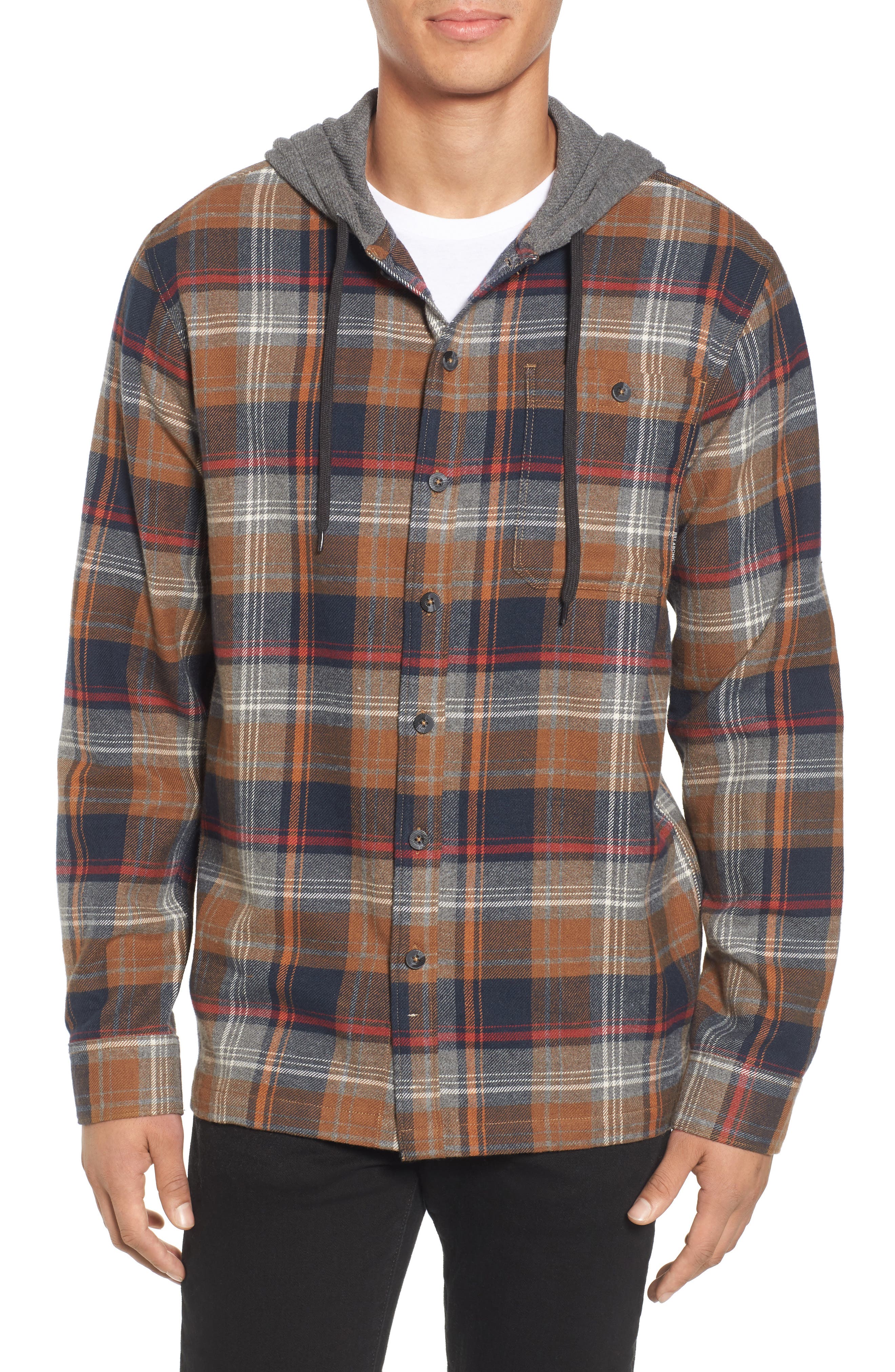 billabong flannel hoodie