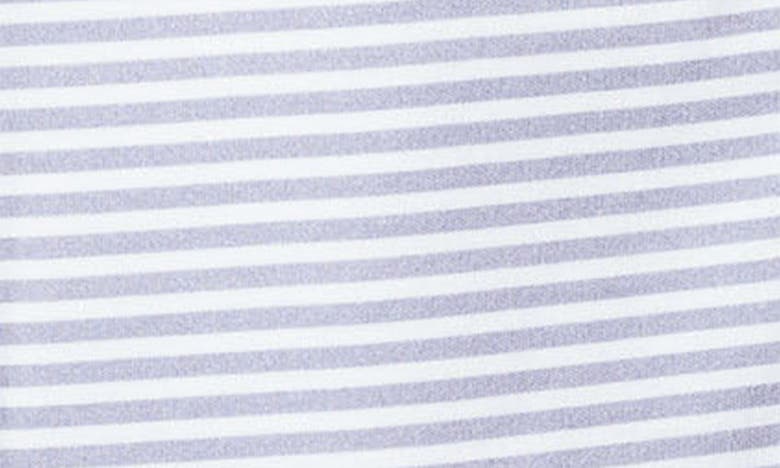Petite Plume Stripe Pima Cotton Footie In Grey