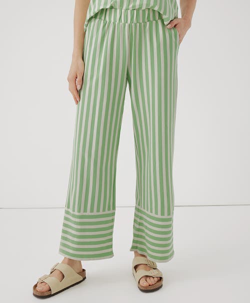 Shop Pact Organic Staycation Sleep Pant In Hideaway Stripe Jade