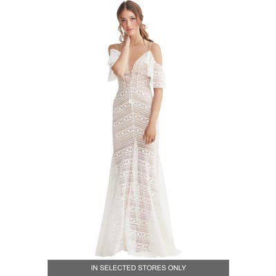 Willowby Jaycee Cold Shoulder Lace Wedding Dress, Size IN STORE ONLY - Ivory