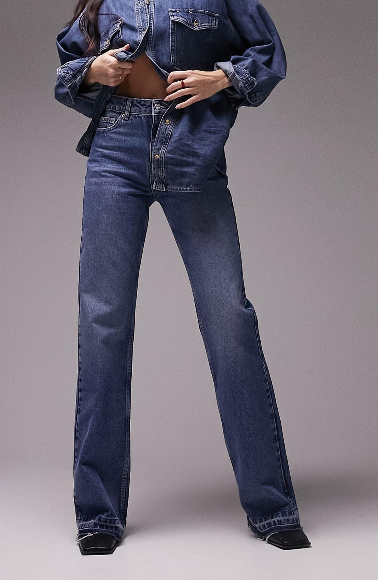 topshop black flared jeans