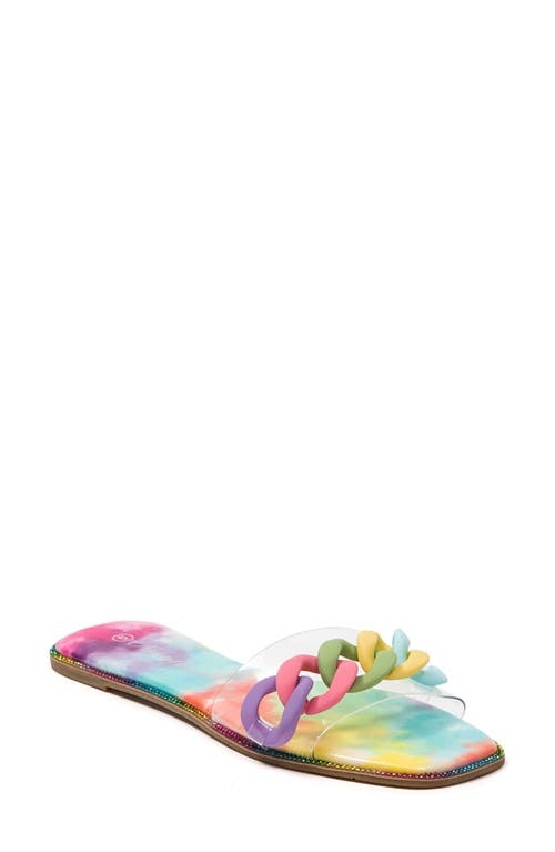 Ninety Union Women's Tampa Chain Link Vinyl Slides In Blue Multi