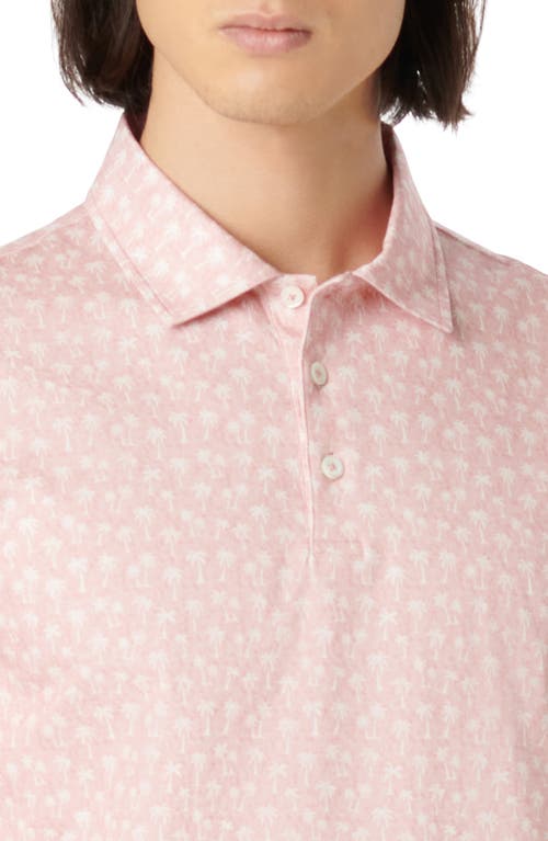 Shop Bugatchi Victor Ooohcotton® Palm Print Polo In Salmon