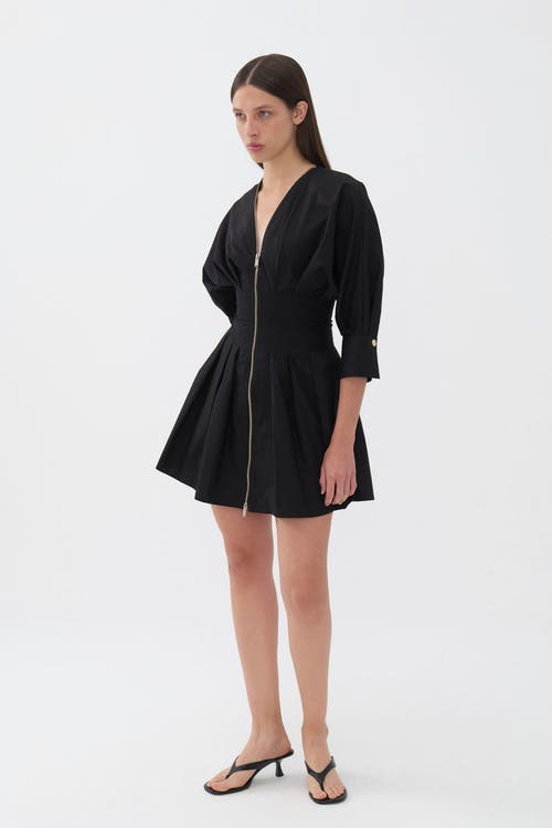 Shop Nocturne Zippered Dress In Black