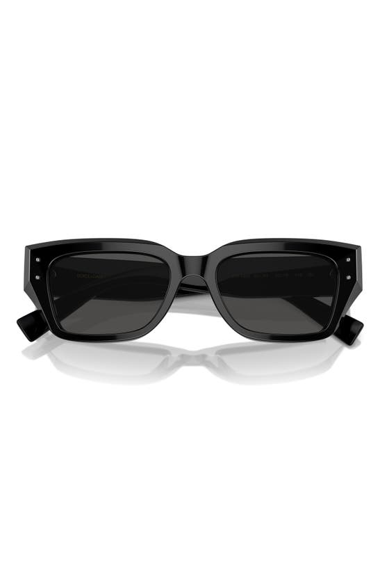 Dolce & Gabbana 52mm Cat Eye Sunglasses In Black