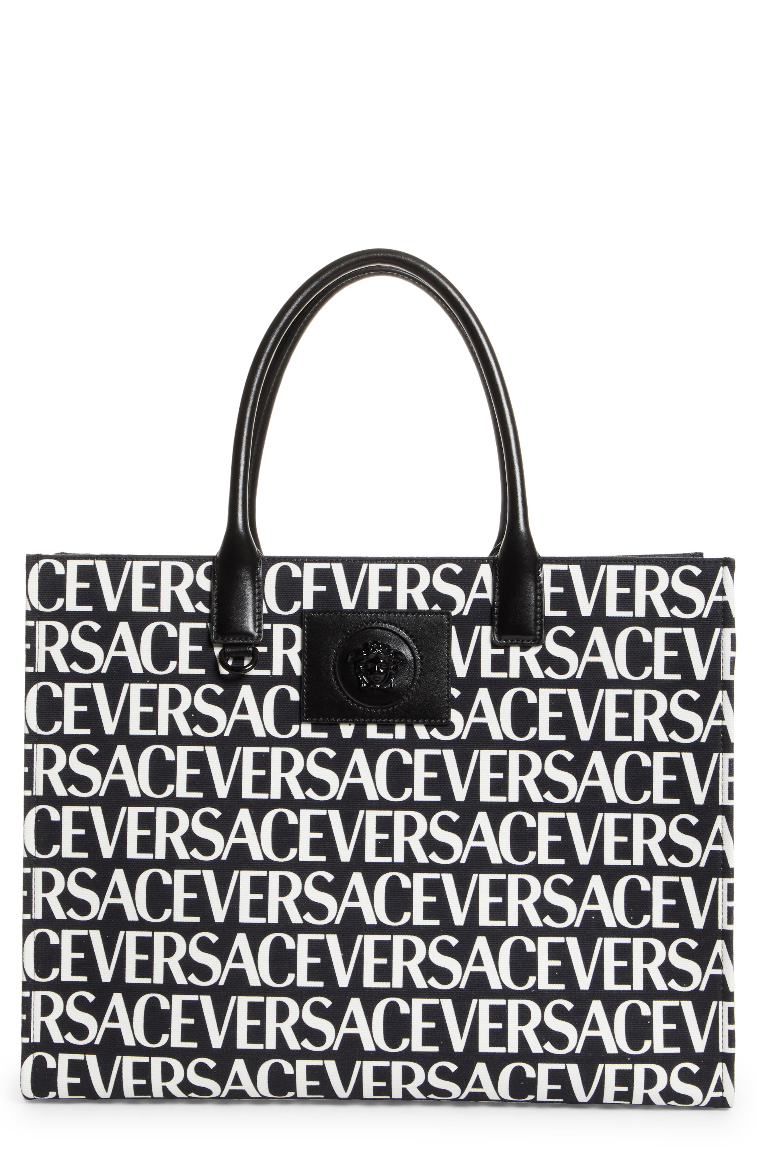 Versace La Medusa Canvas Small Tote Bag