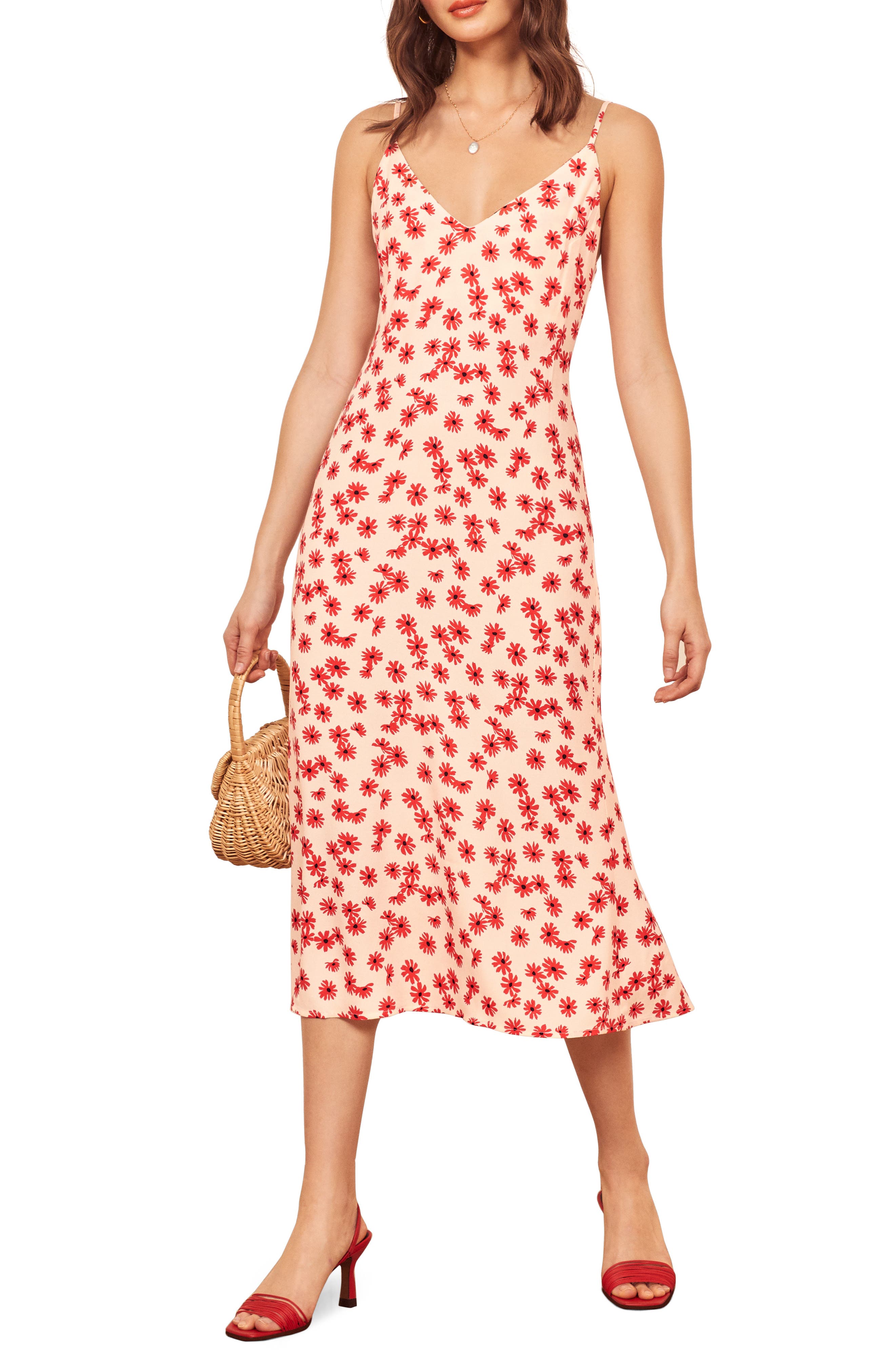 Reformation Alexandra Midi Dress, White