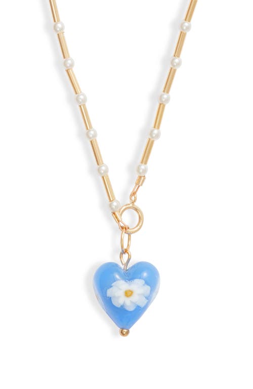 Posy Heart Pendant Necklace in Gold