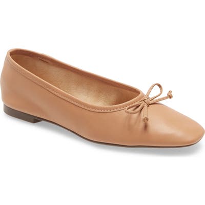 Schutz Arissa Square Toe Ballet Flat, Beige