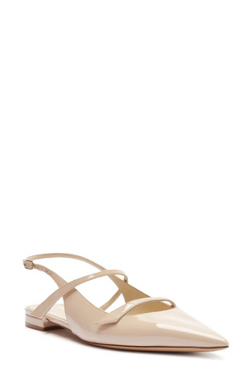 Shop Alexandre Birman Tita Pointed Toe Slingback Flat In Semolina