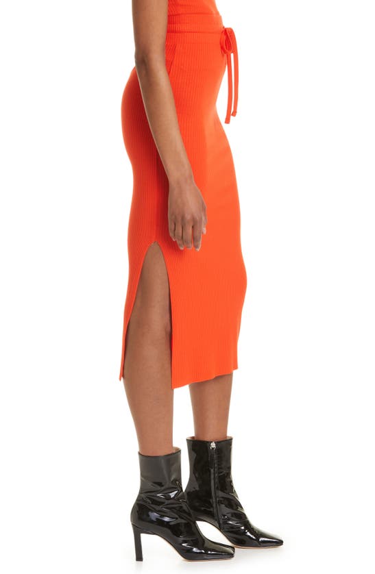 Shop The Range Ribbed Midi Skirt In Fuego