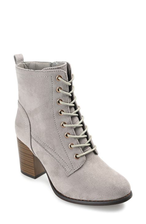 Womens grey leather on sale booties