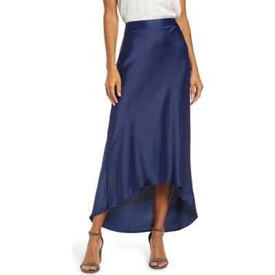 Petite Gibson X Fall Refresh Bias Cut Pull-On Skirt, Blue