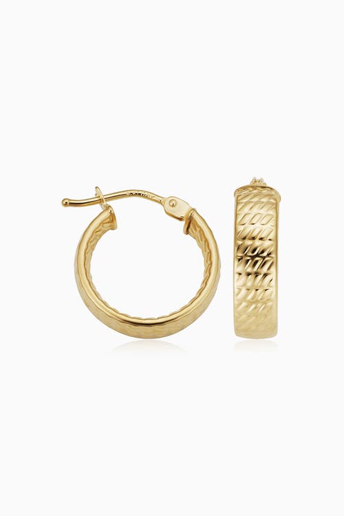 Shop Oradina 14k Yellow Gold Moto Mini Hoops